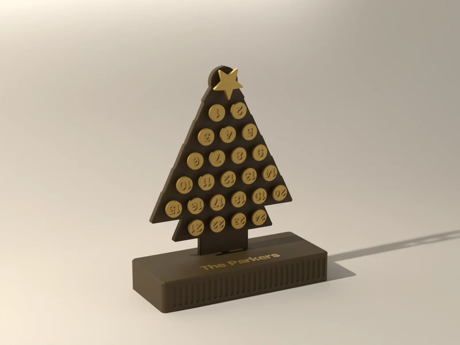 Advent Countdown Board, render