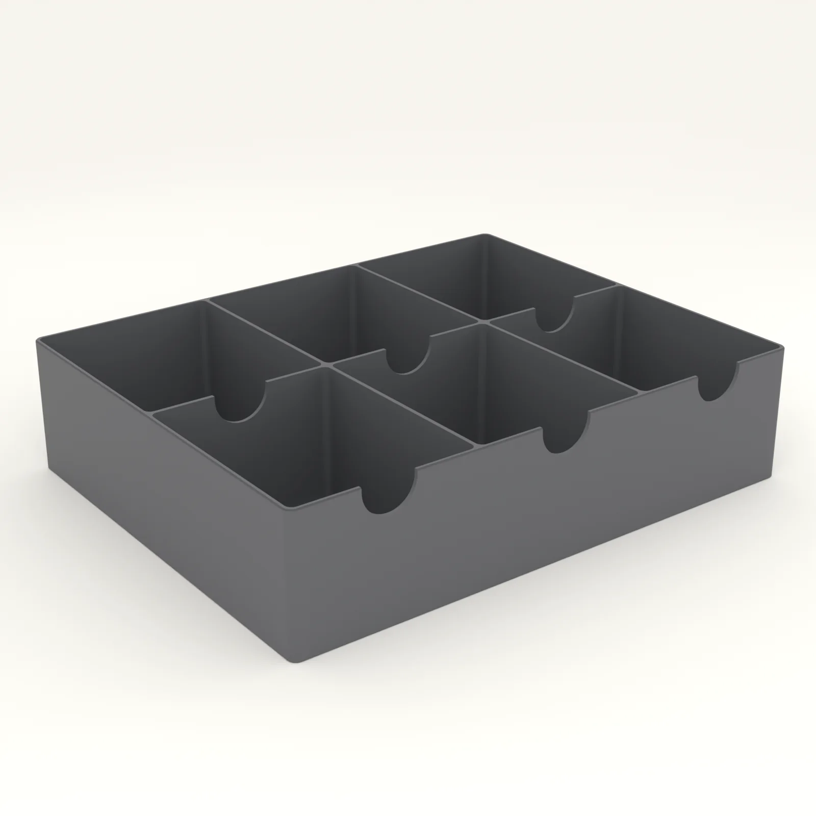 Custom box insert dropped into a game box, from above