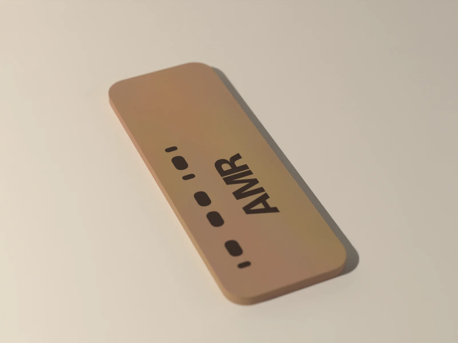Engraved Leather Key Fob, render