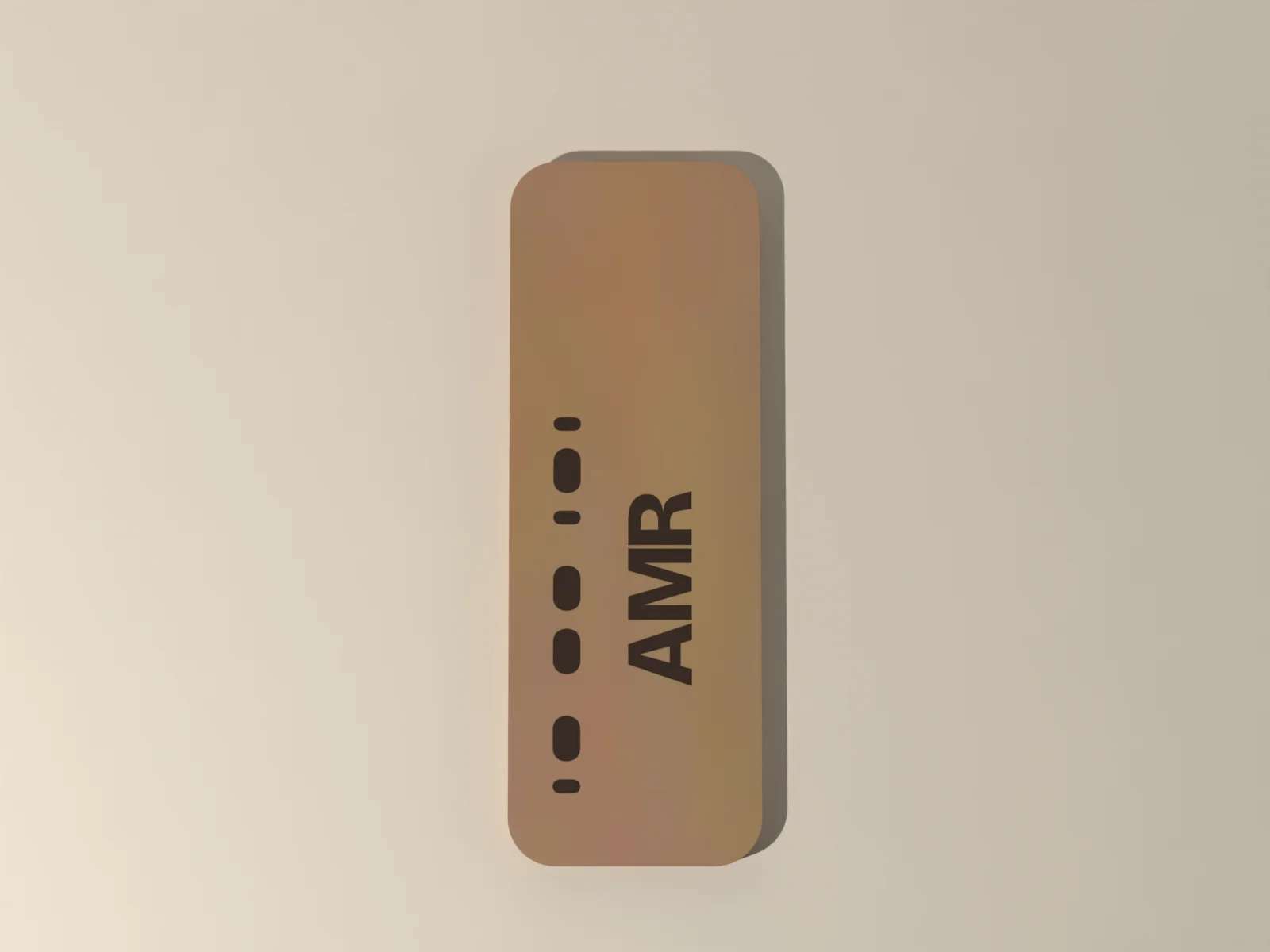 Engraved leather key fob from the front, the initials and the Morse band