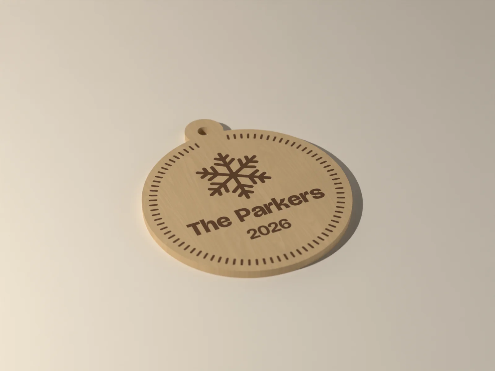 Engraved Wood Ornament, render