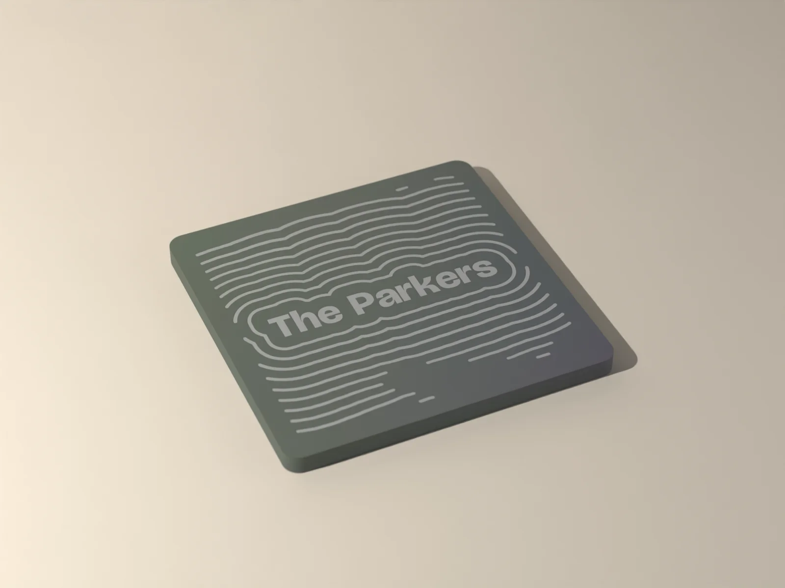 Engraved Slate Coaster Set, render
