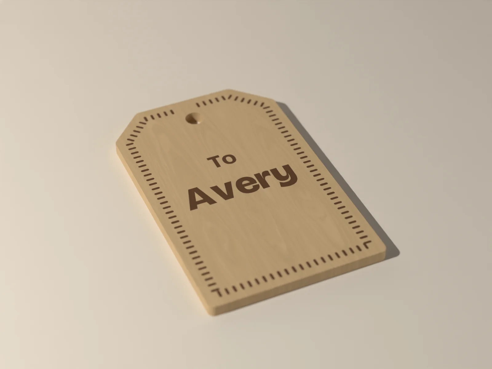 Engraved Wood Gift Tags, set of 8, render