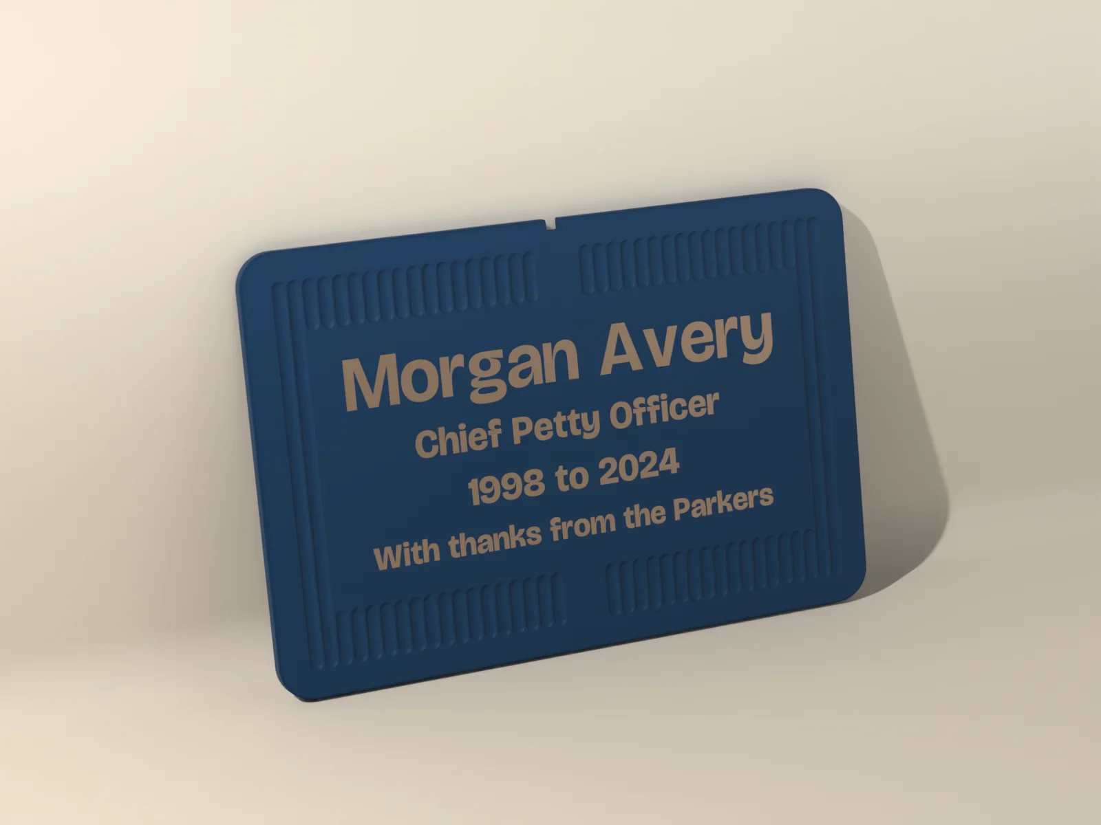 Service Plaque, render