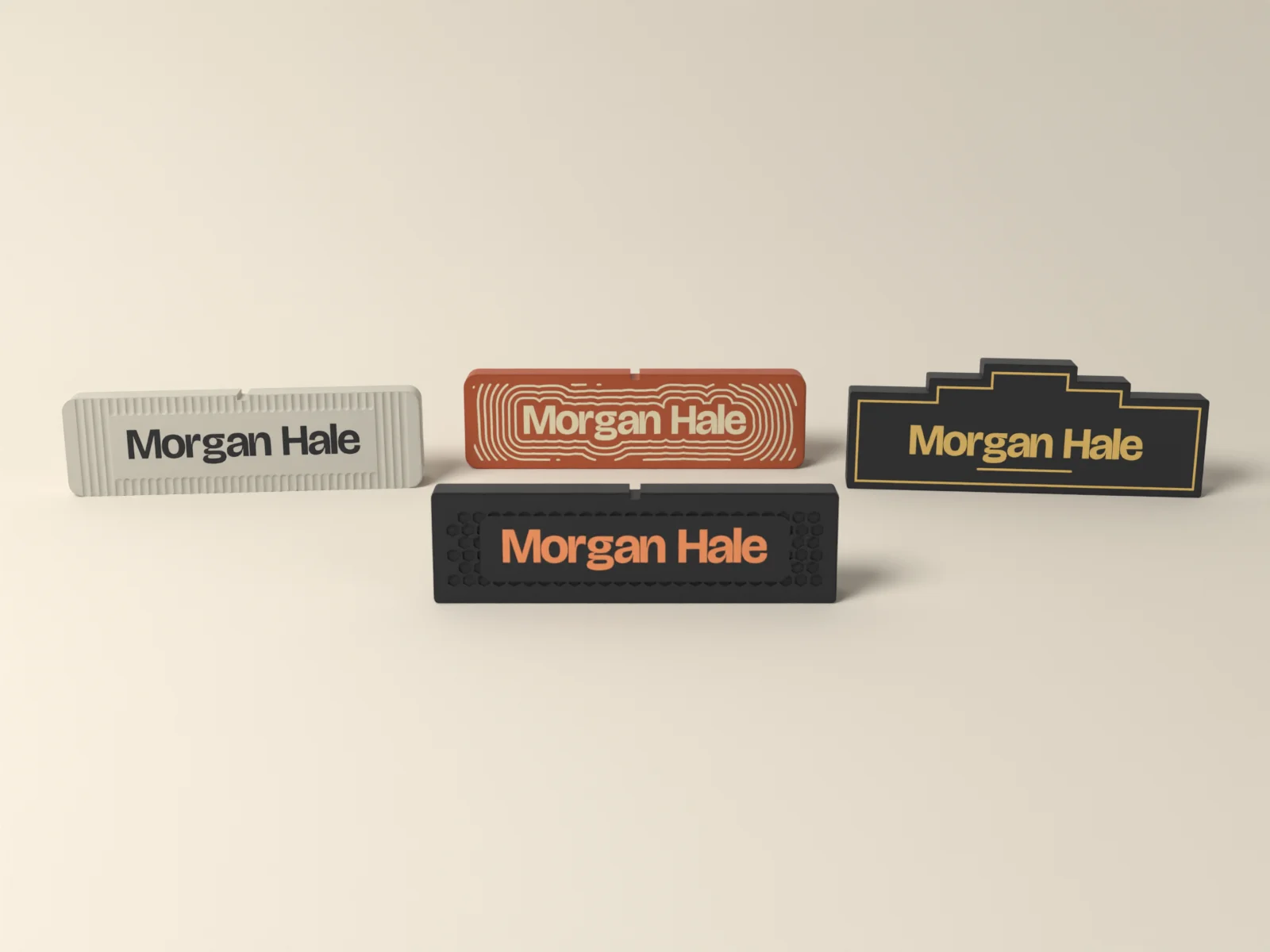 Finishes side by side, including Fluted and Contour