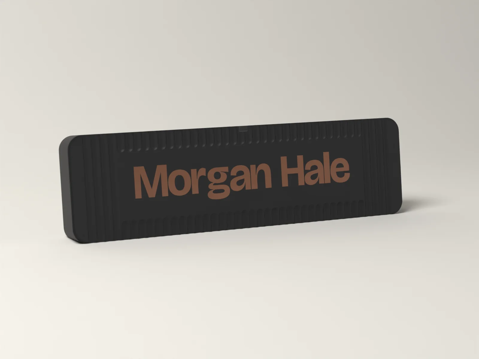 Desk Name Plate in the copper and wool anniversary colors